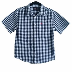 2/$20 Wrangler Jeans Co Gingham Short Sleeve Button Down Shirt Size XL (14-16)